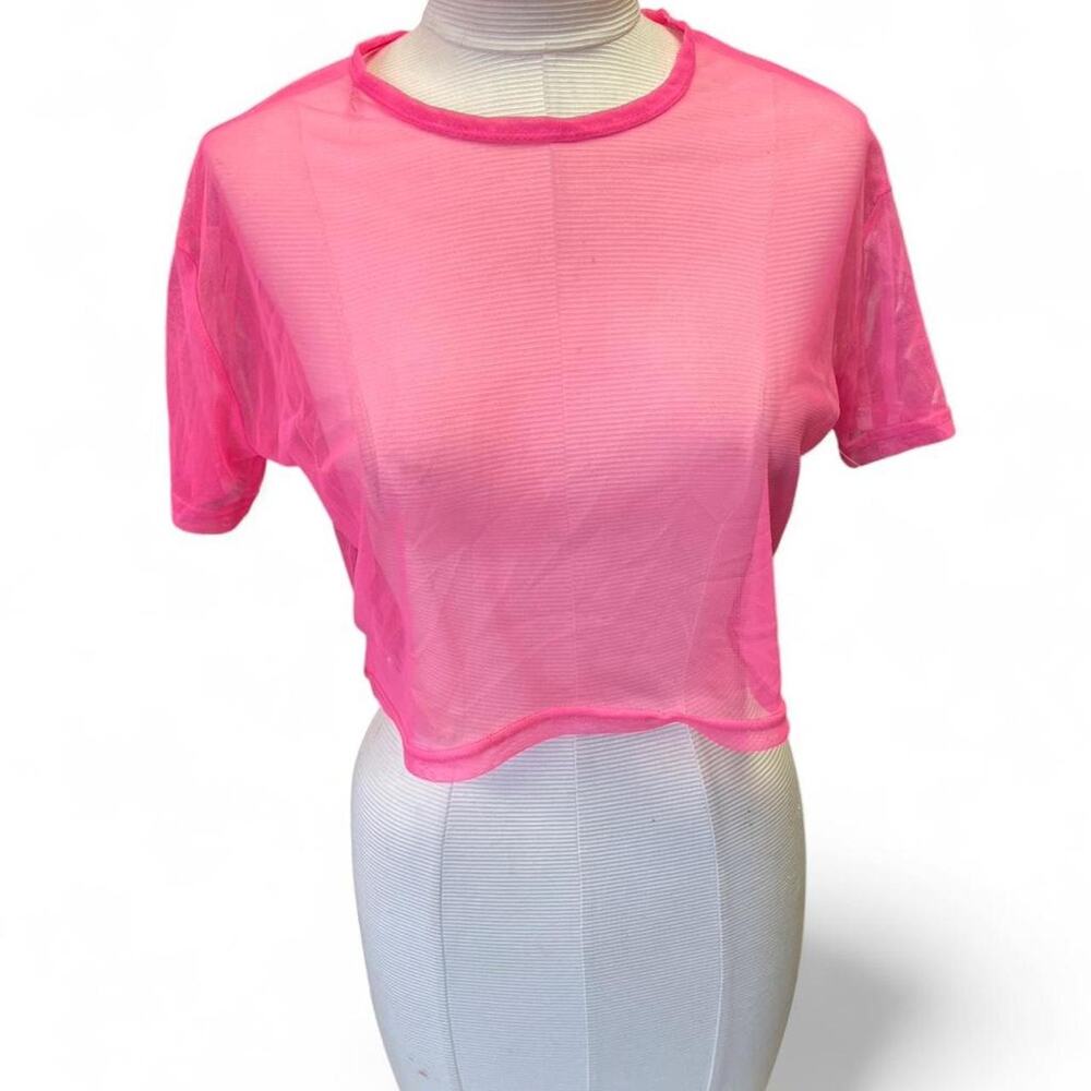 Pink mesh top